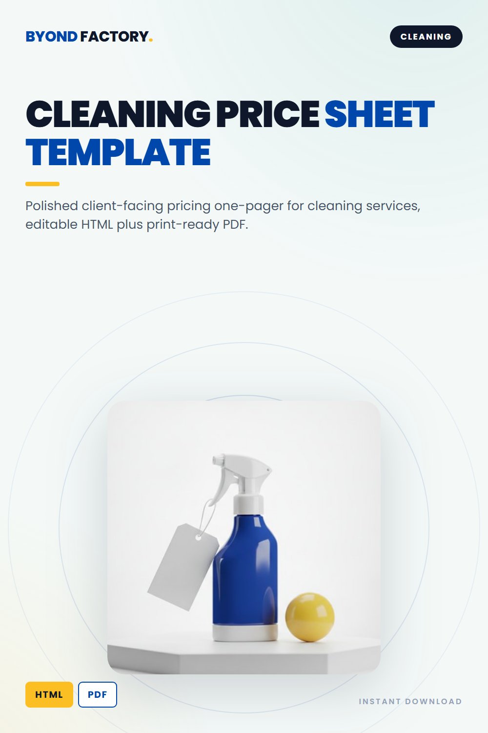 Cleaning Price Sheet Template (Free) cover