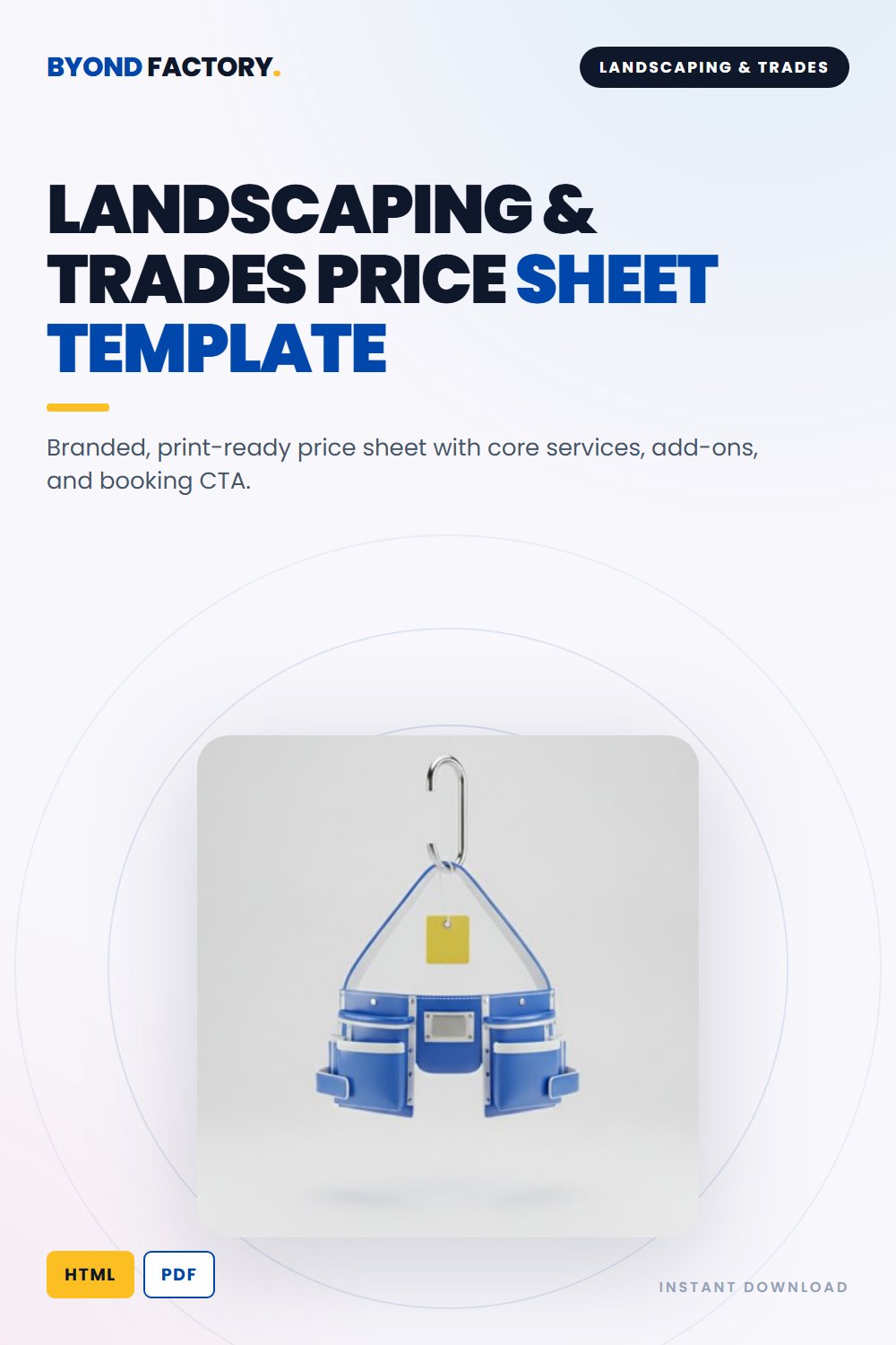 Landscaping & Trades Price Sheet Template (Free) cover
